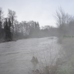 Fog over the high river
